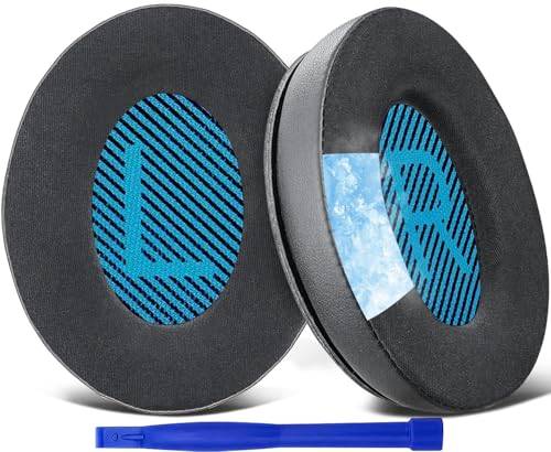 SoloWIT Gel de Refroidissement Mousse Coussin Coussinets pour Bose QuietComfort 15 QC15 QC25 QC2 QC35/Ae2 Ae2i Ae2w/SoundTrue & SoundLink Around-Ear & Around-Ear II Casque-Noir
