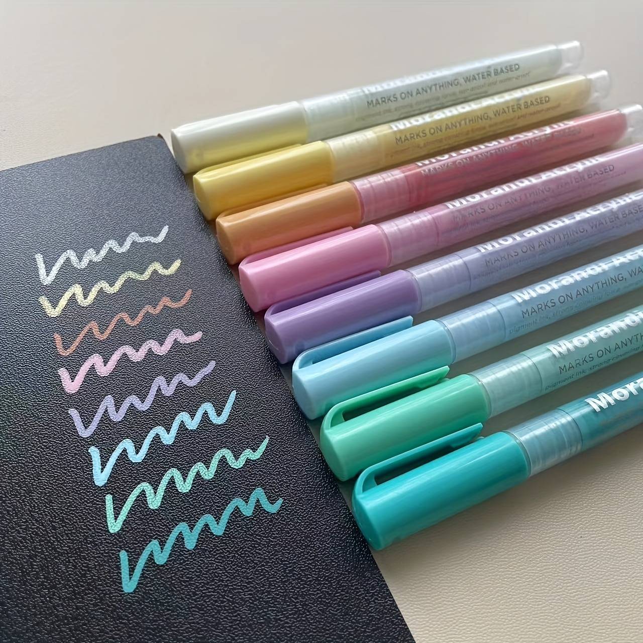 8pcs Pastel/earthy Colors Acrylic Marker Pen Set For Wood, Canvas, Stone, Rock Painting, Glass, Ceramic Surfaces, Easter Basket Stuffers Gift, Crafts Making Art Supplies For Professional Art Use