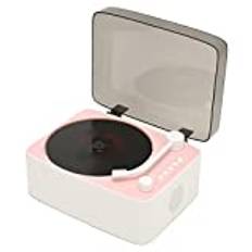 Bärbar CD-spelare med Bluetooth, Vintage CD-musikspelare, Retro Grammofon CD-spelare, Inbyggda HiFi-högtalare, Stöd för USB, AUX-ingång, Idealisk för Presenter och Heminredning(Rosa)