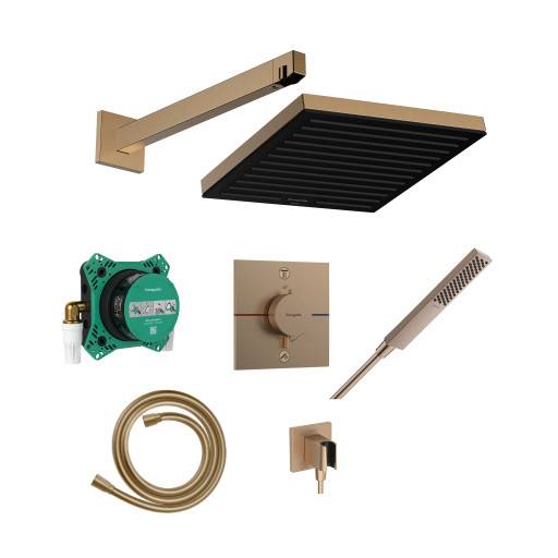 Hansgrohe Pulsify E 260 brusesæt, vandbesparende,  børstet bronze