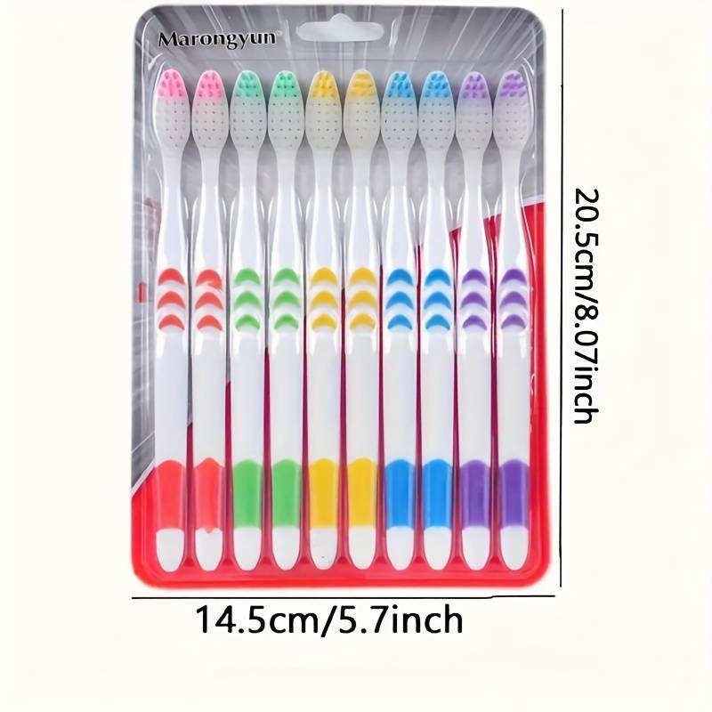 TEMU 10pcs Soft-bristle Toothbrush Suit, Bamboo Charcoal , Adult Unflavored Manual Toothbrush, , Super Soft, Oral Care