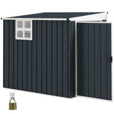 Verktygsskjul i metall 2,7m² 128x193x181cm Verktygsskjul med takfönster Låsbar dörr Väderbeständig Trädgårdsbod Utomhus Trädgård