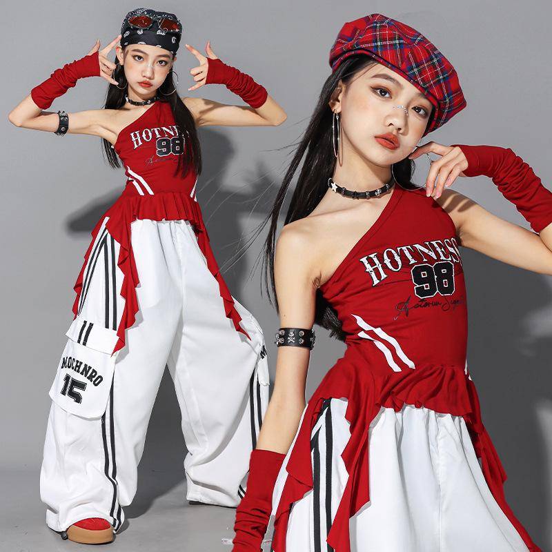 Jazzdansvästset för flickor - Streetdance-prestandaoutfit för barn 140cm white