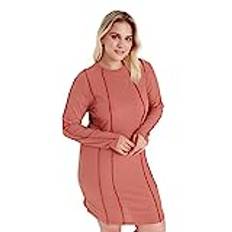 Trendyol Mini Bodycon Slim Plus Size Dress Damklänning, Kanel, 3XL stor