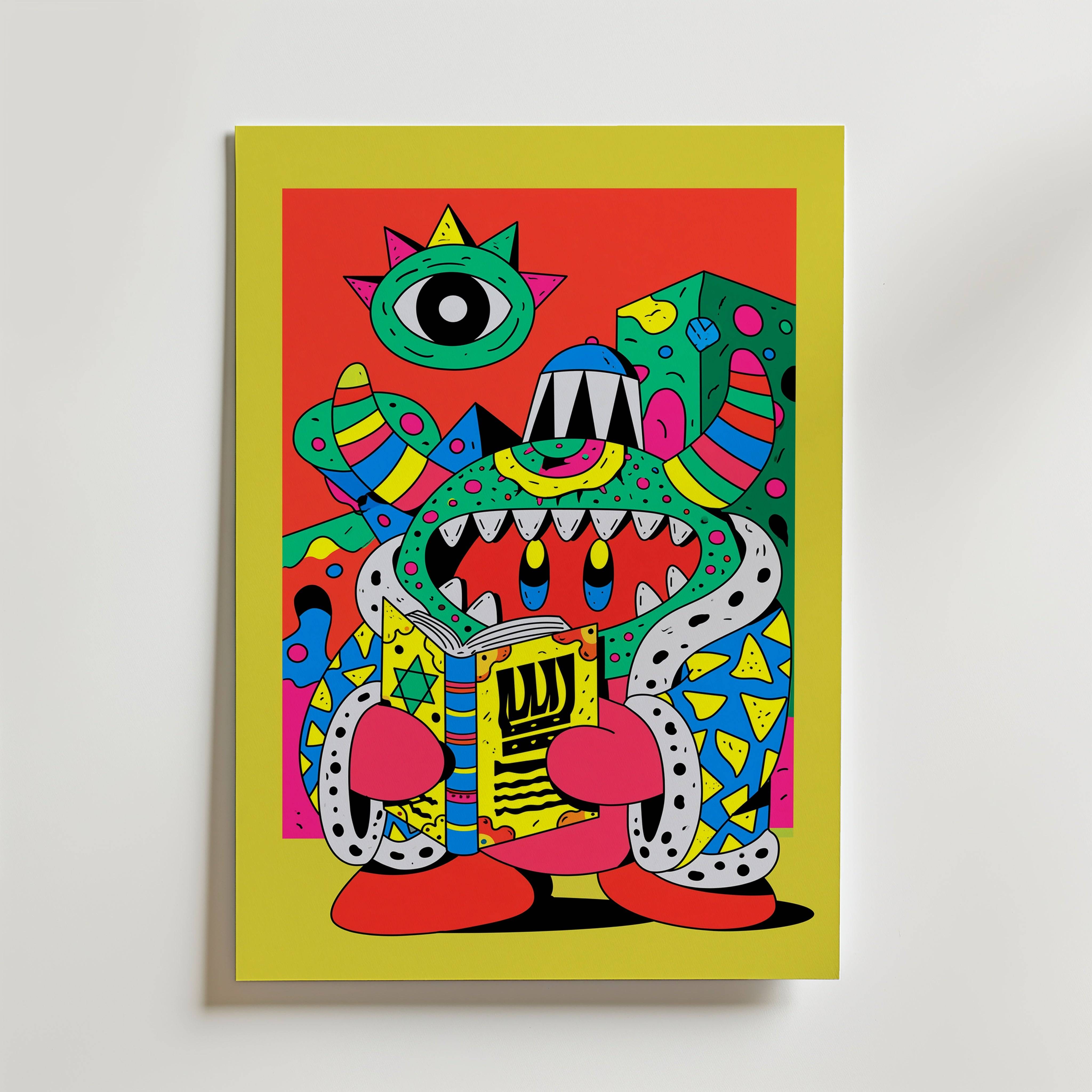 Monster Pop Poster - Premium Canvas 30x40 cm Utan passepartout