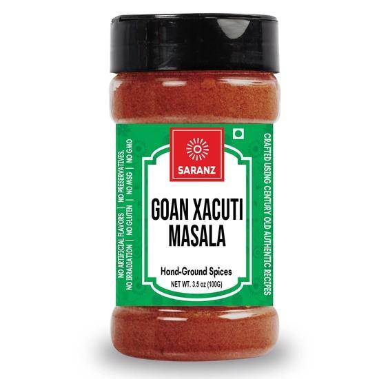 SARANZ Goan Xacuti Masala | Autentiskt, Traditionellt Goanskt Recept | Används i Kyckling, Kött, Skaldjur, Fisk, Grönsaker, Pasta (100 Grams Flaska)