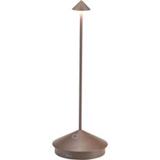 Zafferano Pina Pro - Aluminium - Dæmpbar LED bordlampe, IP54 beskyttelse, indendørs/udendørs brug, stikbase, H29cm, EU-stik - Corten-Wellngs