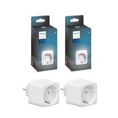 2er Pack Philips Hue Smart Plug weiß, smarte Steckdose, kompatibel mit Amazon Alexa (Echo, Echo Dot), 8,4 x 5,1 x 5,1 cm