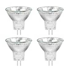 Caldarax 4-pack MR11 GU4 10 W 12 V halogenlampor dimbara, 150 LM varmvit 2 800 K, 35 mm diameter, GU4 Bi-Pin bashalogen spotlight glödlampor för fiberoptisk julgran, infälld spårbelysning