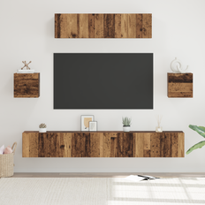 TV-bänkset 7 pcs Gammalt trä 80 x 30 x 30 cm Konstruerat trä