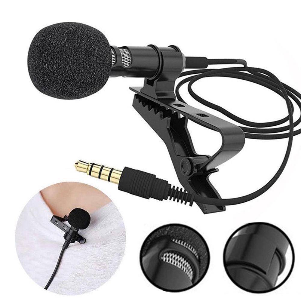 För telefon bärbar mini stereo hifi ljud kondensator mikrofon klämma lapel mic för högtalare