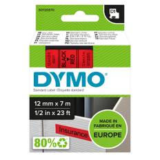 5 st DYMO® Standard D1 tape, 12 mm, sort på rød