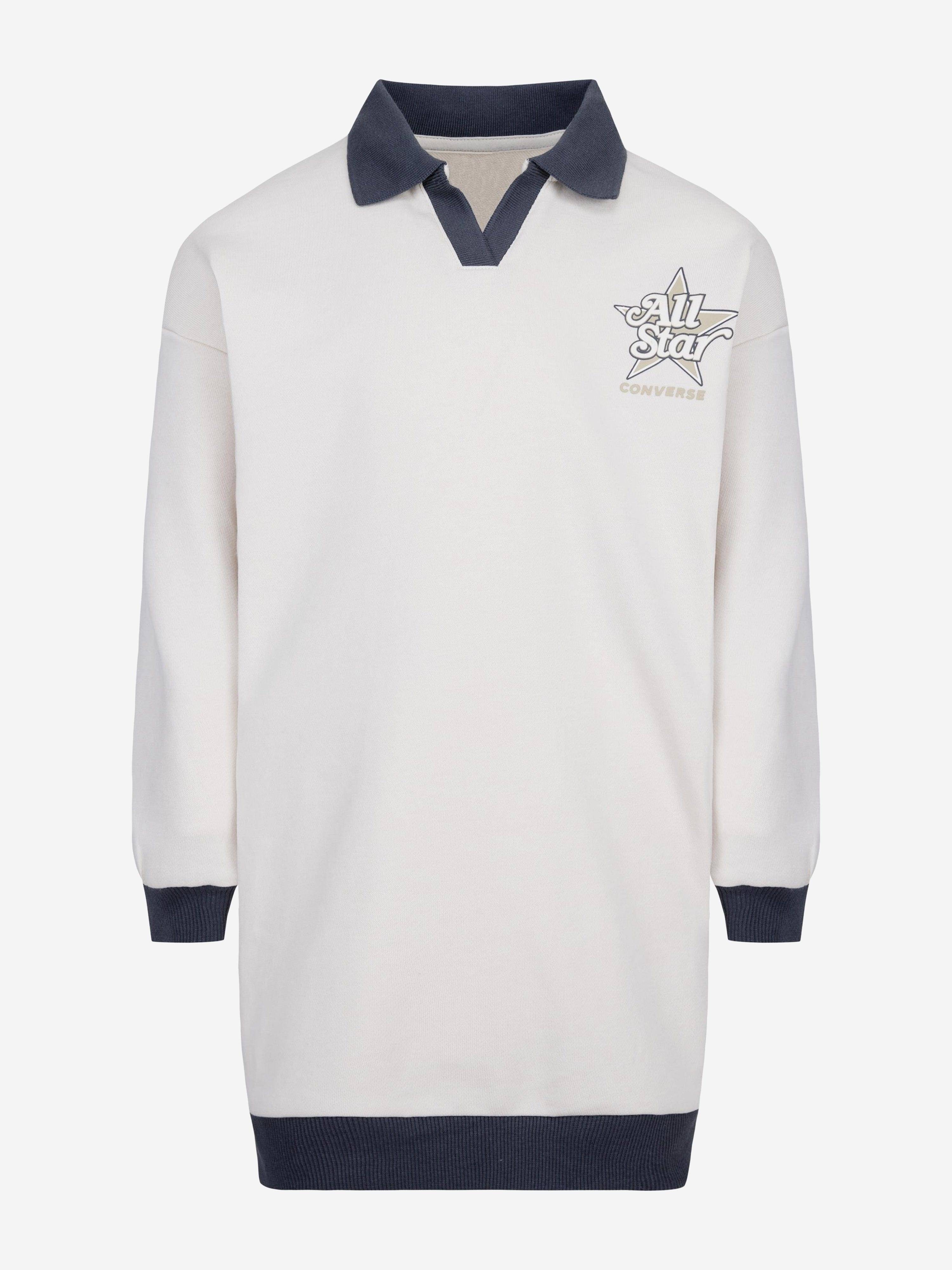 Converse Girls Logo Polo Dress in Ivory - Ivory / 2 - 3 Yrs (2 - 3 Yrs)