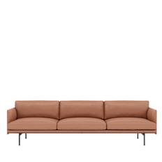 Muuto Outline Sofa - 3.5pers. - Cognac Refine Læder - Sort Stel - DEMO.