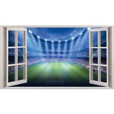 3d effekt fönster väggdekaler fantasy fotbollsstadion vinyl dekal dekor väggmålning väggdekal heminredning - 80 x 120cm 32 x 48 tum