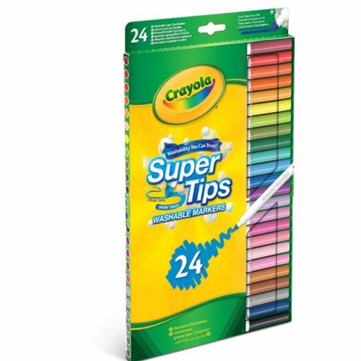Crayola Supertips Tvättbara tuschpennor 24 st
