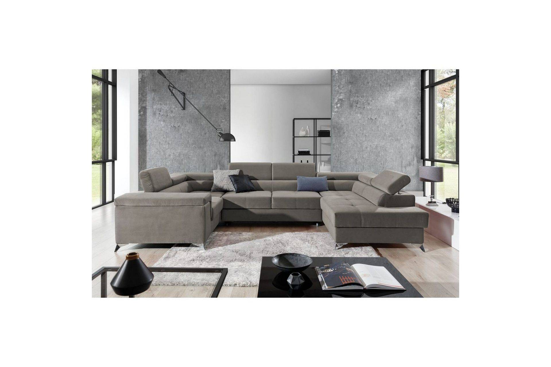 Hörnsoffa Eltap Thiago 342x208x88 cm - Paros 02, Beige, Höger Bäddsoffor