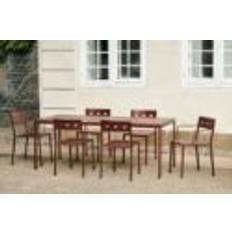 HAY Balcony Table L: 190 cm + 4 Balcony Chairs + 2 Balcony Armchairs - Anthracite