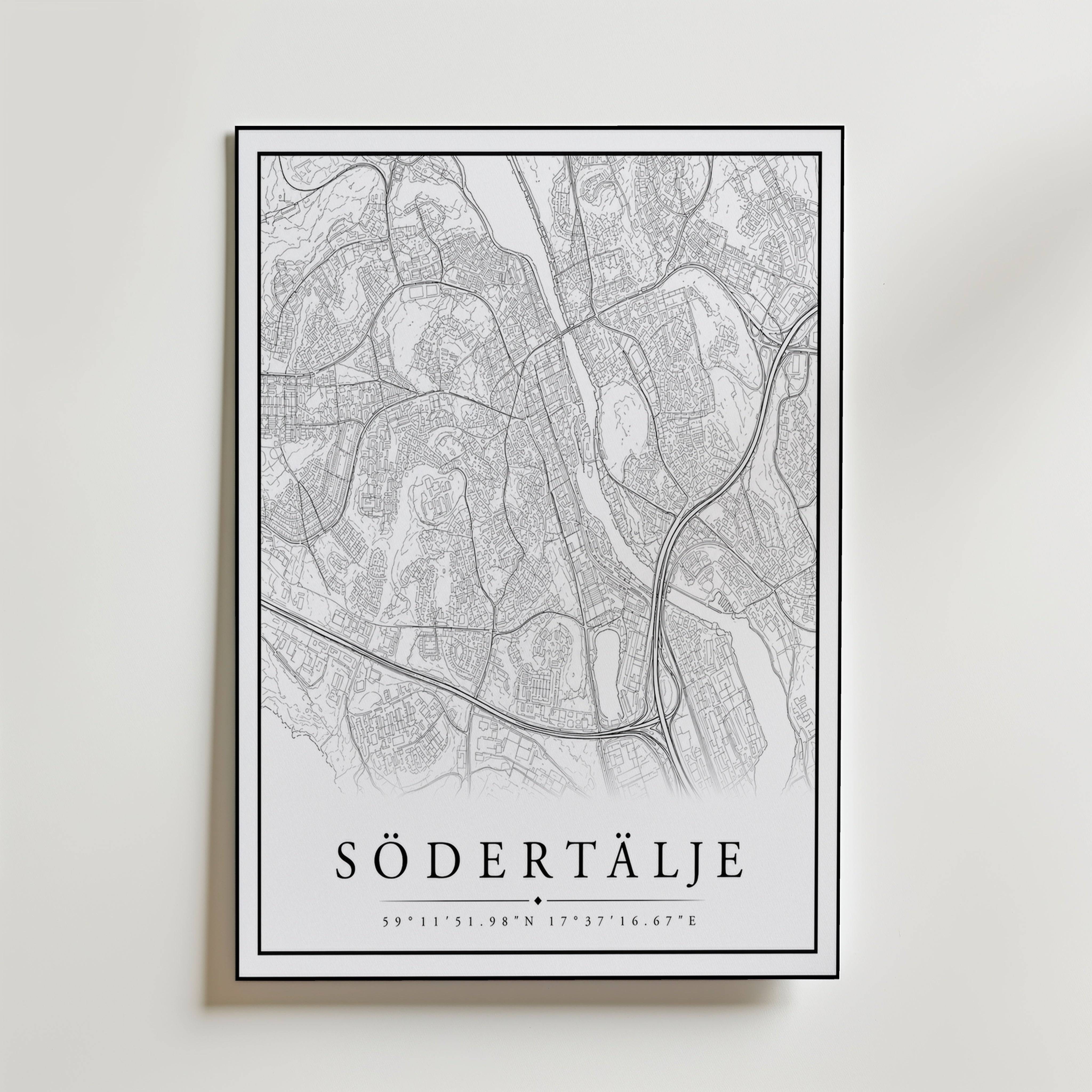 S�dert�lje Karta Poster - Premium Canvas 100x140 cm