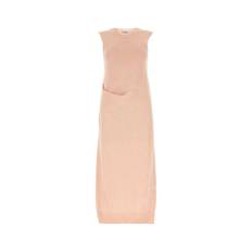 Jil Sander, Kjole, Dame, Lyserød, S, Bomuld, Pastel Pink Japansk Bomuld Midi Kjole