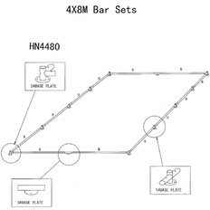 Bundramme 4 x 8 m Lux partytelt