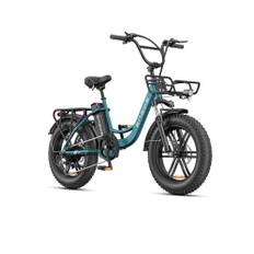 ENGWE E Bike Elcykel för Vuxna, 20” × 4,0” Elcykel med Tjocka Däck för Kvinnor, 7 Växlar, 250 W Avtagbart Batteri 48 V 13 Ah Räckvidd upp till 120 km L20/L20 BOOST (Grön)