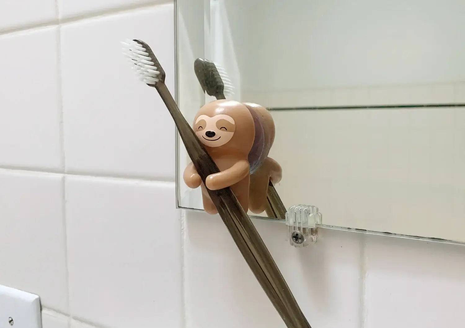 Lazy toothbrush holder