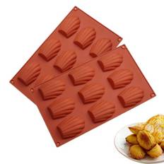 2 stk. Non-stick silikone Madeleine forme, skalform til bagning af kage