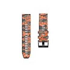 JUANZD 22 mm klockarmband som är kompatibla med Garmin Descent G1 Solar/D2 Mach 1/Descent Mk2 MK2i Camouflage Silikonrem Armband Tillbehör(Orange,7X (51mm))