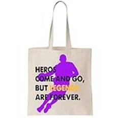 Functon+ Heroes Come And Go, But Legends Are Forever Black Mamba Tribute Design Canvas Tote Bag Natural, Beige färg