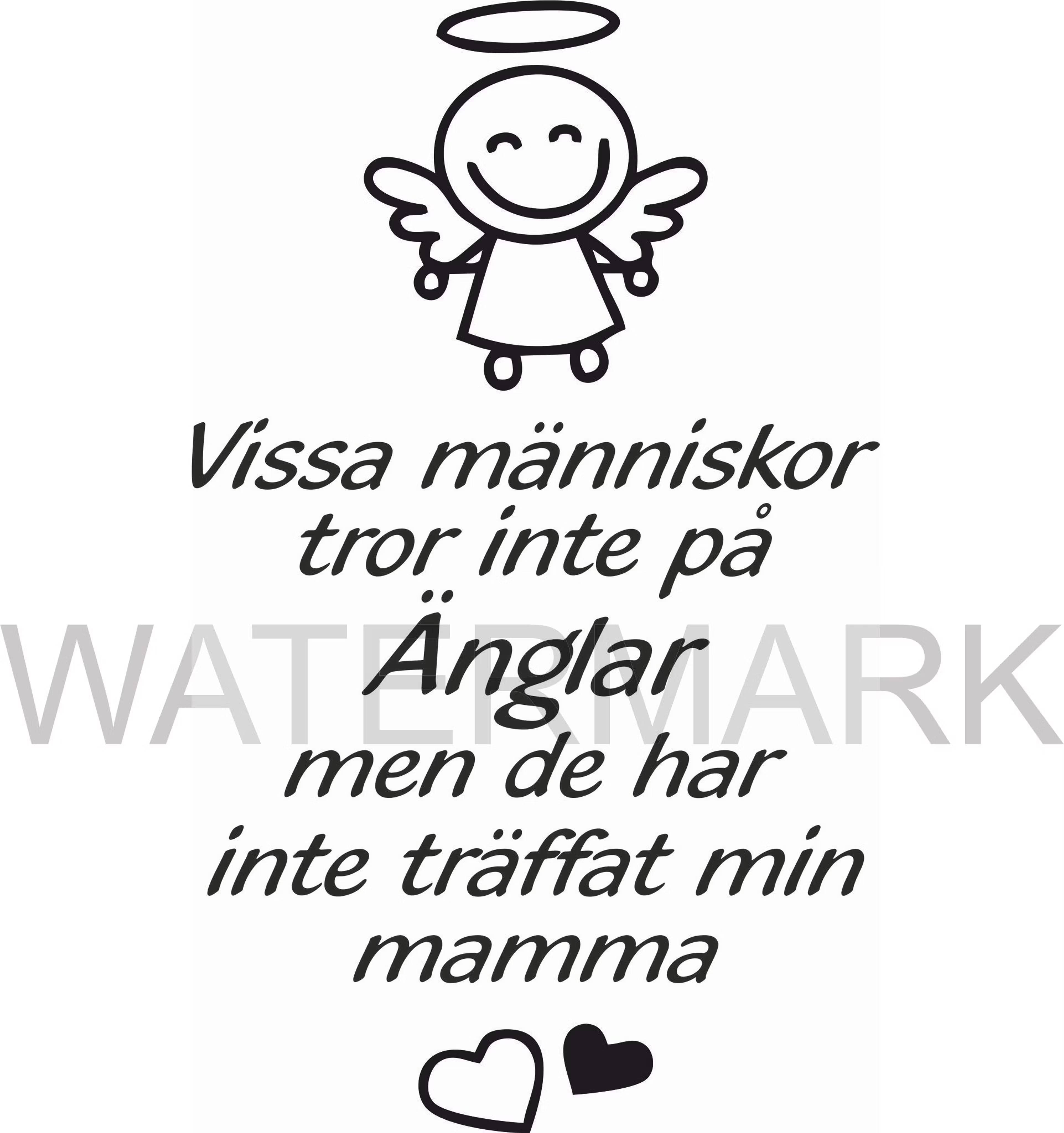 Väggord Vissa mamma 36x55cm Svart