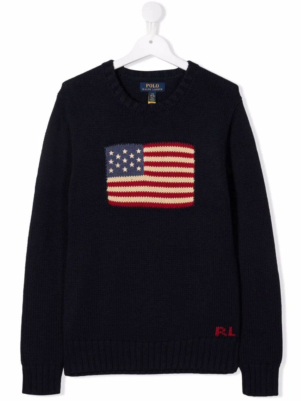 POLO RALPH LAUREN KIDS Sweater Cotton Blue Flag Cn Swtr Tops