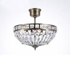 Flores Kristallplafond Stor 36Cm Antikmässing