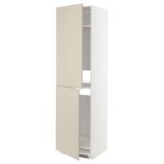 IKEA - METOD højskab til køl/frys, hvid/Havstorp beige, 60x60x220 cm