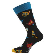 Cat Sock Black, Unisex, Tøj, Sokker, Flerfarvet, 36-40