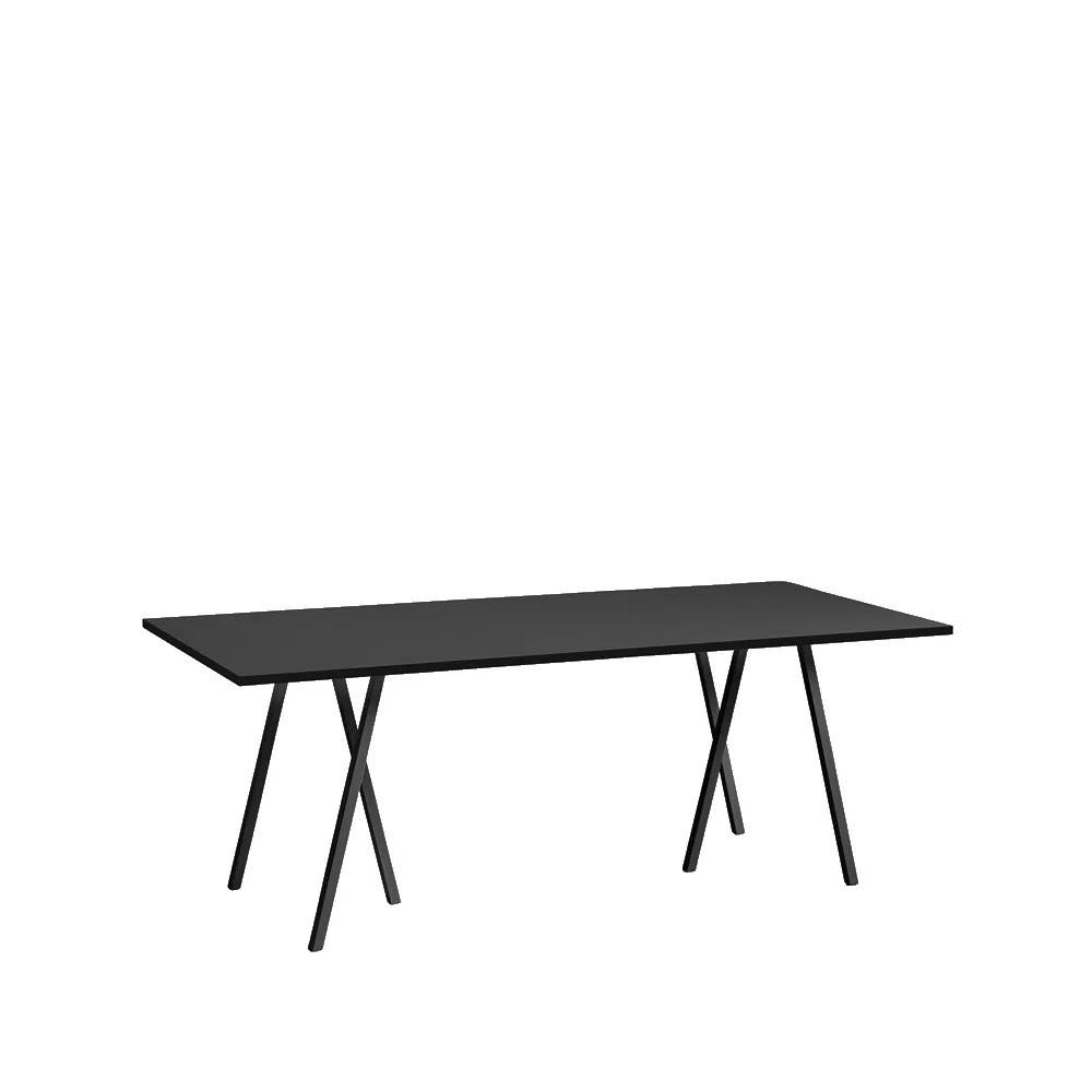 HAY Loop Stand matbord Black linoleum-black, 200 cm - Svart