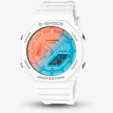 Casio G-Shock Blue &amp; Red Gradient White Dual Display Watch GA-2100TL-7AER