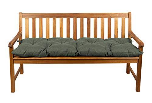 Gutekissen® Bänkdyna stolsdyna trädgårdsgunga utomhusbruk LS (200x60, Mörkgrön)