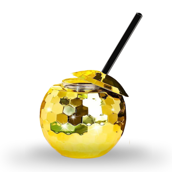 Diskokugle cocktail glas guld - 500 ml