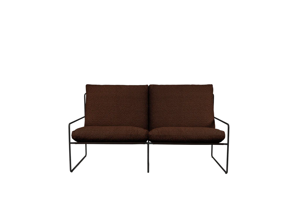 Desert 2-Seater fra Ferm Living Black - Pure Bouclé - Chestnut - Jacobsen Plus