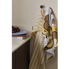 Ellos Home - Viskestykke Elly Retro i genanvendt halvlinned 2-pak - Flerfarvet - 50X70