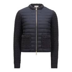 Moncler, Jacka, Dam, L, Bomull, Vadderad Cardigan med Dragkedja