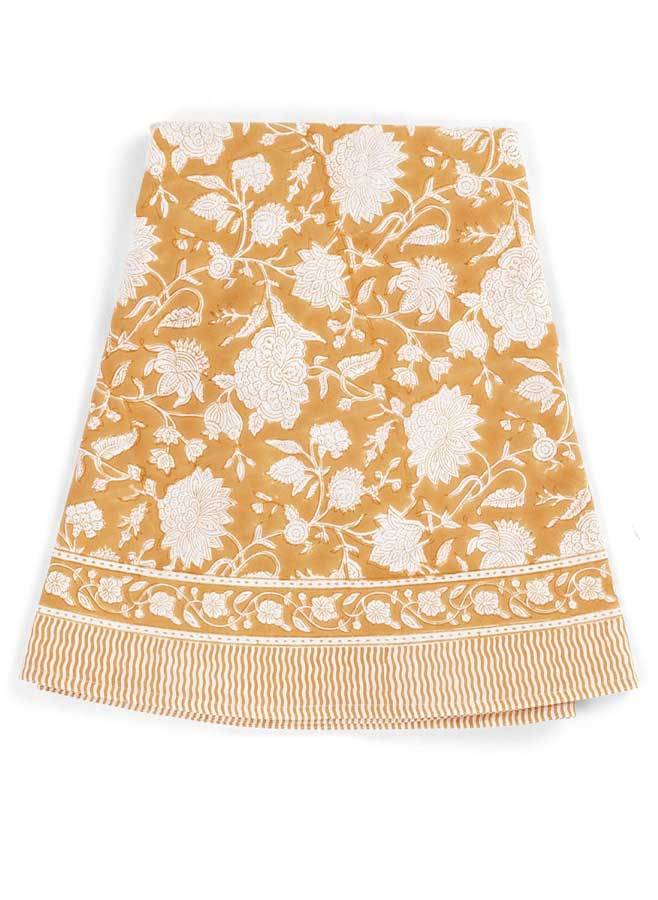 Bordsduk Indian Rose Orange Rund ø220cm - Chamois