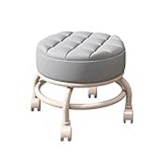 Low Rolling Stool Rolling Stool With Wheels and Comfortable Thickened Sponge Cushion,Low Pedicure Stool (T) (F) (W)