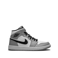 Jordan - Air Jordan 1 Mid Light Smoke Grey sneakers - unisex - läder/polyamid/gummi - 11.5 - Grå