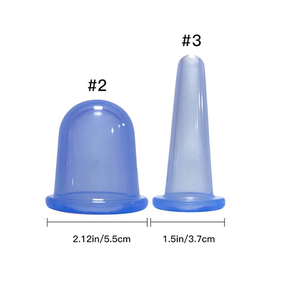 Silicone Vacuum Cupping Massage Jars Anti Cellulite - Blue-23