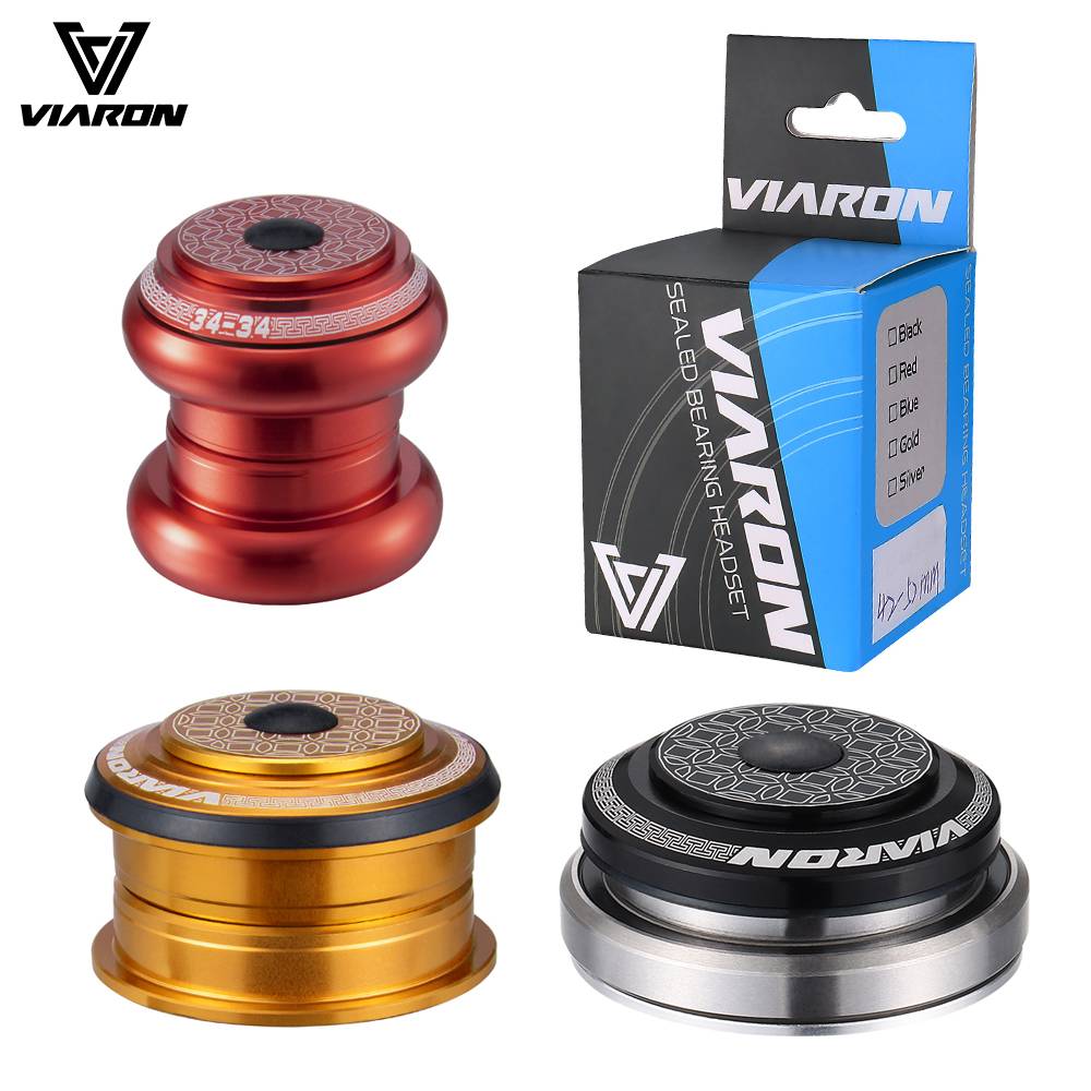 VIARON MTB Bicycle Headset 34/44/52/55/56mm CNC 1 1/8" 28.6 Spinal Canal/Straight Tube Fork Internal Mountain Road Bike Headset