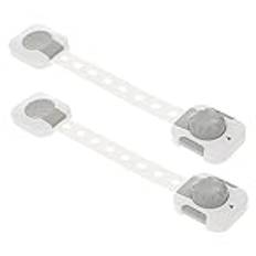 BESTonZON Babyskyddsskåp Remlås Barnsäkra Skåplås 2-pack Garderobslås för Barn Säkerhetsdörrhandtagslås Grå