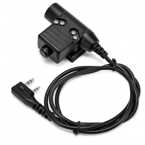 U94 PTT Military Adapter, U94 PTT Adapter Kabel, U94 PTT Headset System Adapter för för Two Way Radio Walkie Talkies
