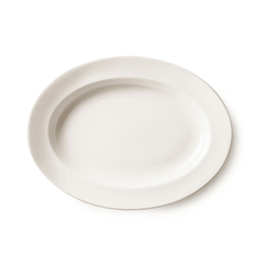 Elfenbensfarvet oval fad, 450x345x(H)56mm